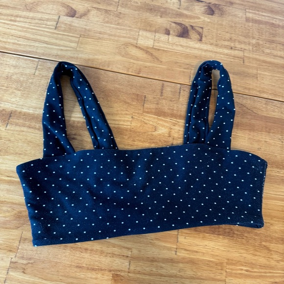 Weworewhat Black & White Polka Dot Bandeau Sports Bra Size Small - Picture 2 of 5